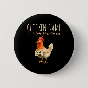 Chicken Game Funny Rooster Design  6 Cm Round Badge