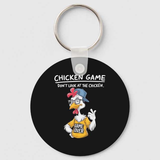 Chicken Game Humorous Family Tee - Uni-adults &amp Key Ring (Front)