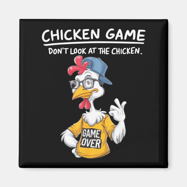 Chicken Game Humorous Family Tee - Uni-adults &amp Magnet (Front)