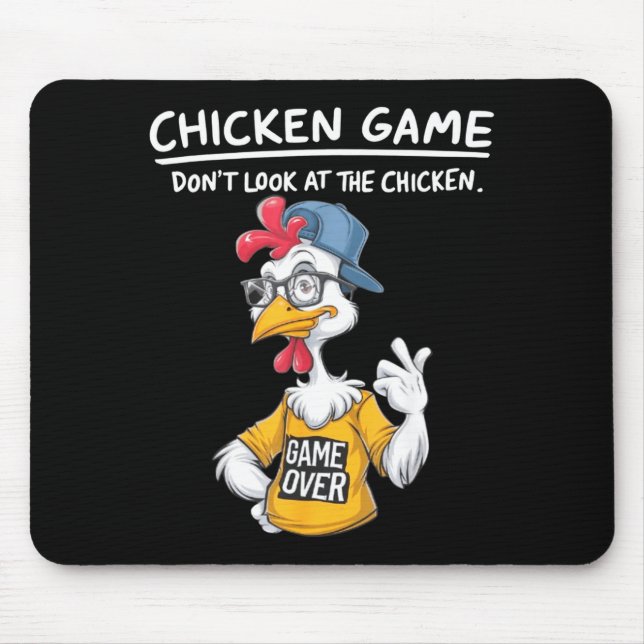 Chicken Game Humorous Family Tee - Uni-adults &amp Mouse Mat (Front)