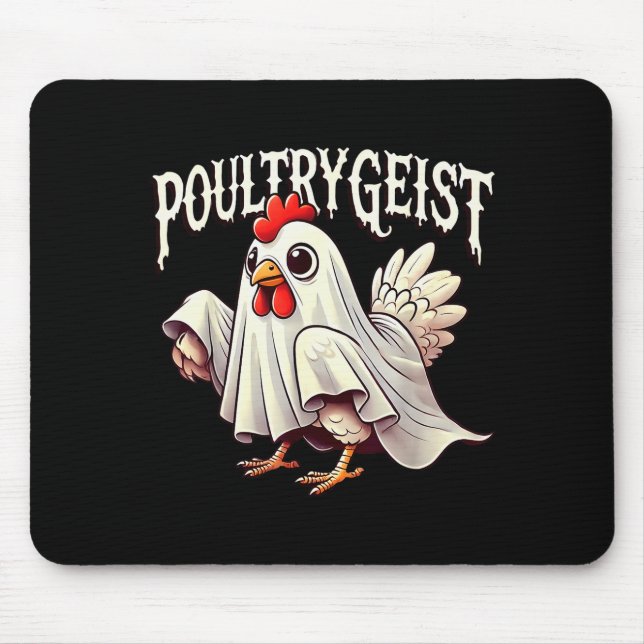 Chicken Ghost Ultrygeist Funny Halloween Farmer  Mouse Mat (Front)