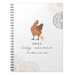 Chicken Girl Baby Shower Pink Sage Notebook