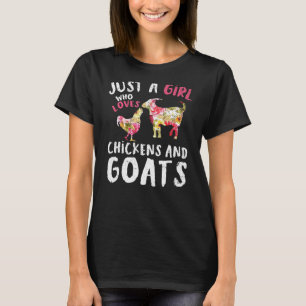 Chicken Goats Farmer Women Girls Farm Animal Vinta T-Shirt