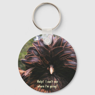 Chicken golden laced polish, Help!  I can't see... Key Ring