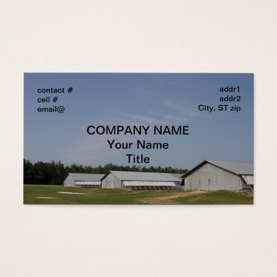 chicken growing house business card