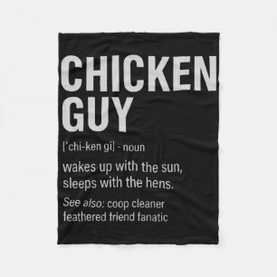 Chicken Guy Definition Funny Chicken Farmer Fleece Blanket