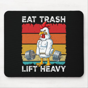 Chicken Gym Weight Training Eat Trash Lift Heavy Mouse Mat