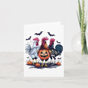 Chicken Halloween Chicken Ghost Chickens Card