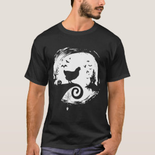 Chicken Halloween Costume Moon Silhouette Creepy H T-Shirt