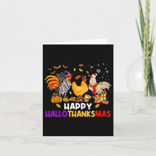 Chicken Halloween Happy Hallothanksmas Autumn Chri Card
