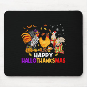 Chicken Halloween Happy Hallothanksmas Autumn Chri Mouse Mat