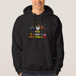 Chicken Halloween Happy HalloThanksMas Autumn Than Hoodie