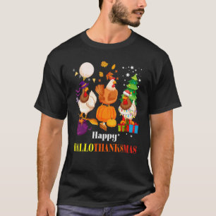 Chicken Halloween Happy HalloThanksMas Autumn Than T-Shirt