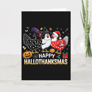Chicken Halloween Thanksgiving Funny Happy Halloth Card