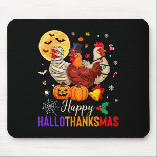 Chicken Halloween Thanksgiving Xmas Happy Hallotha Mouse Mat