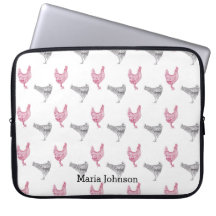 Chicken hand-drawn pattern | customise name.