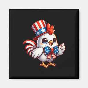 Chicken Happy 4th Of July Independence Day Men Wom Magnet