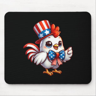 Chicken Happy 4th Of July Independence Day Men Wom Mouse Mat