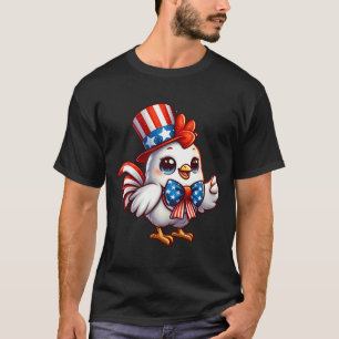 Chicken Happy 4th Of July Independence Day Men Wom T-Shirt