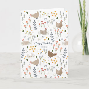 Chicken Happy Birthday Greeting Card