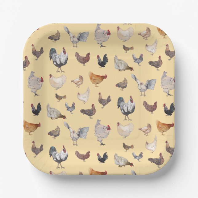 Chicken Happy Paper & Party Plates Napkins (Front)