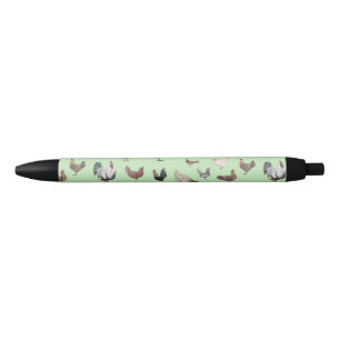 Chicken Happy pattern Light Green Black Ink Pen