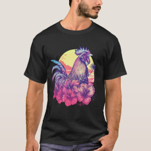 Chicken Hawaiian Flowers Rooster Kauai Hawaii Vint T-Shirt