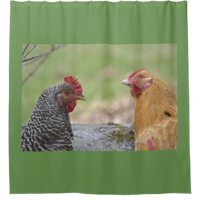Chicken Hawk Alert Shower Curtain (Front)