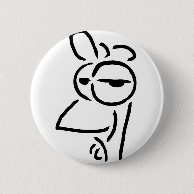 Chicken head 6 cm round badge (Front)