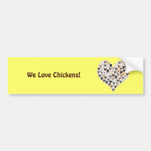 Chicken Heart Bumper Sticker