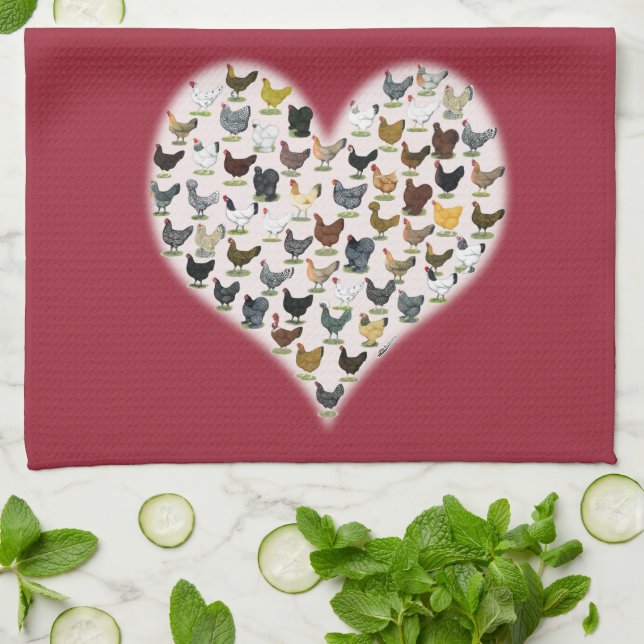 Chicken Heart Tea Towel (Folded)