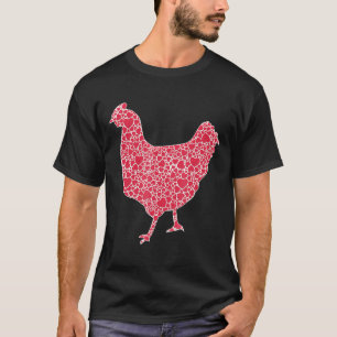 Chicken Hearts Valentines Day Hen Fowl Lover Girl T-Shirt