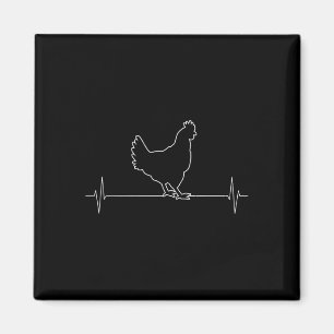 Chicken Hen Animal Vintage Heartbeat Magnet