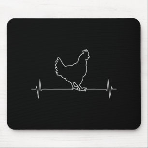 Chicken Hen Animal Vintage Heartbeat Mouse Mat