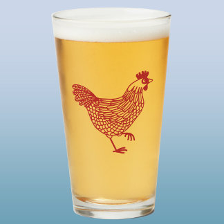 Chicken Hen Beer Glass