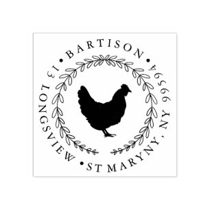 Chicken hen business  ADDRESS Rubber Stamp