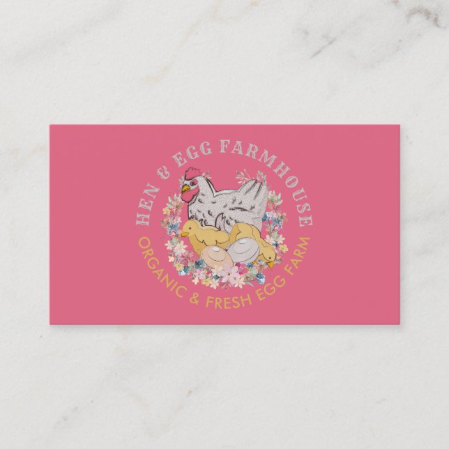 Chicken Hen Egg Farmhouse Business Card (Front)