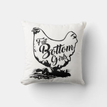 Chicken Hen Fat Bottom Egg Throw Pillow