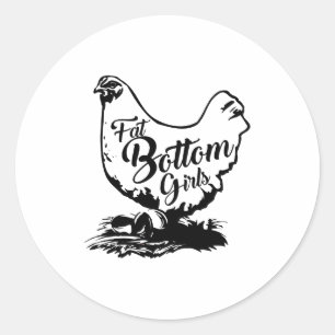 Chicken Hen Fat Bottom Napkin Classic Round Sticker