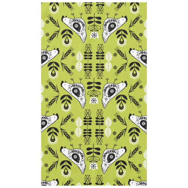 Chicken Hen Folk Art Tablecloth (Front)