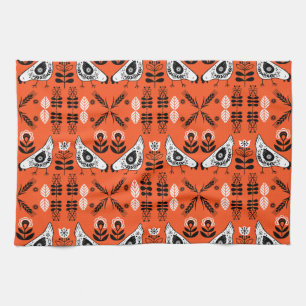 Chicken Hen Folk Art Tea Towel