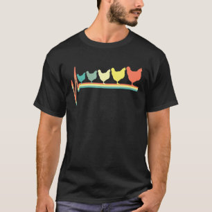 Chicken Hen Heartbeat Retro T-Shirt