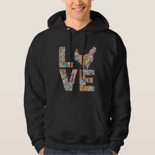 Chicken Hen Love Flowers Chicken Egg   Hoodie