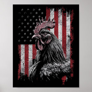 Chicken Hen Lover 4th Of July Patriotic Usa Indepe Poster
