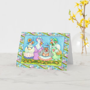 CHICKEN HEN PARTY, COUNTRY FEATHERED FRIENDS Blank Card