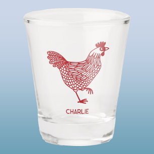 Chicken Hen Personalised Shot Glass