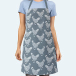 Chicken Hen Poultry Apron<br><div class="desc">A dusty blue grey and white hen design for chicken and poultry lovers,  farmers,  small holders and chicken whisperers.  Original art by Nic Squirrell.</div>
