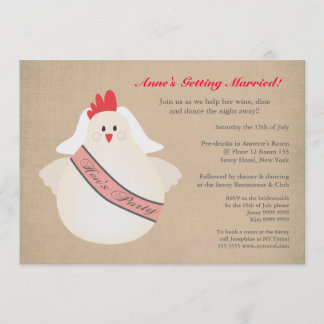 Chicken Hens Girls Night Pre Wedding Party Invite