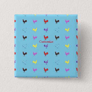 Chicken Hens  Thunder_Cove 15 Cm Square Badge