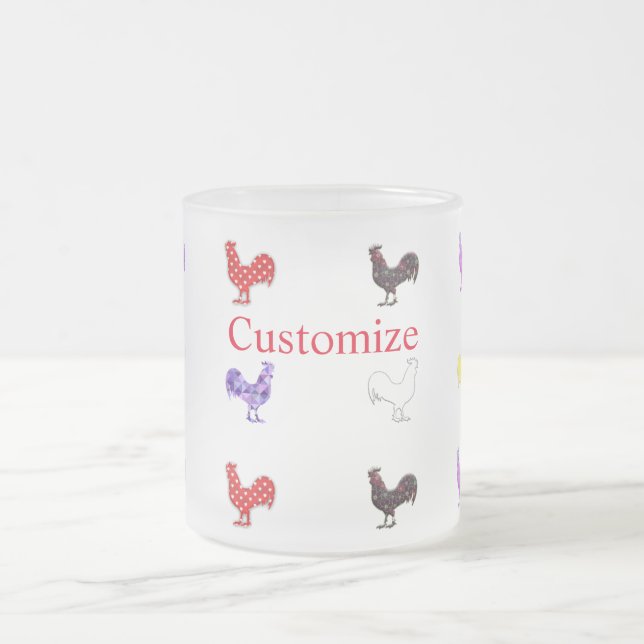 Chicken Hens  Thunder_Cove Frosted Glass Coffee Mug (Center)